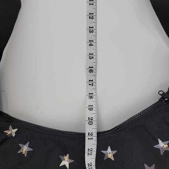 BAGGU Medium Nylon Crescent Bag NWT | Black Star Print | Recycled Nylon - Picture 15 of 16